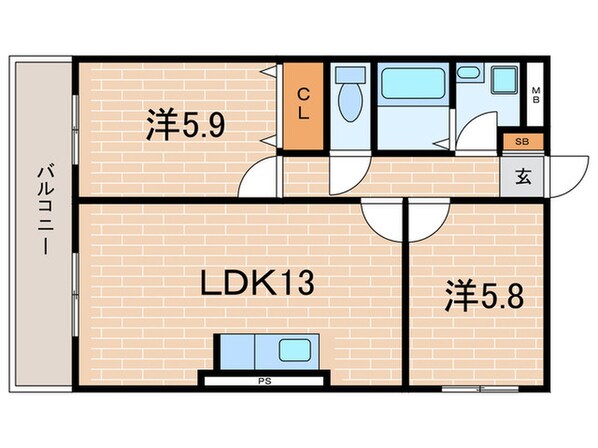 ファミ－ユ仁川の物件間取画像